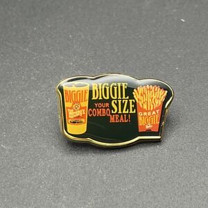 Wendy's Fast Food Restaurant Biggie Size Your Combo Meal Employee Lapel Hat Pin